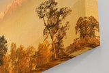 Sinus Art Wandbild 120x80cm Großartiges Bergmotiv mit schimmernden Gipfeln und weiten Ebenen im Lichtspiel