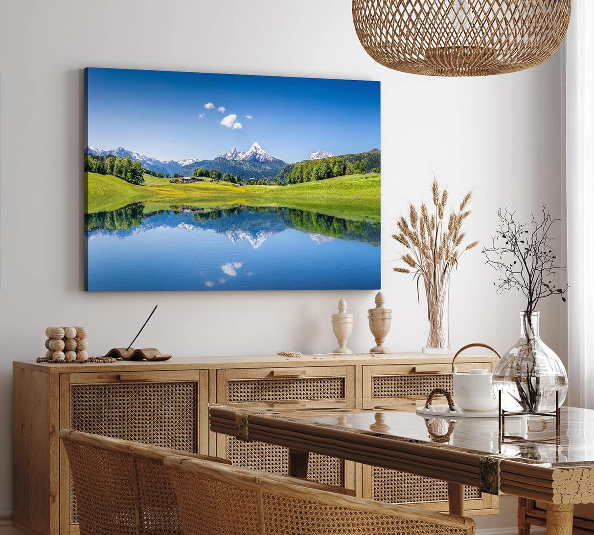 Paul Sinus Wandbild 120x80cm Alpen Alpensee Österreich Blau Natur Sonnenschein