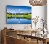 Paul Sinus Wandbild 120x80cm Alpen Alpensee Österreich Blau Natur Sonnenschein