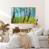 Paul Sinus Wandbild 120x80cm Birkenwald Wald Birken Natur Bäume Grün
