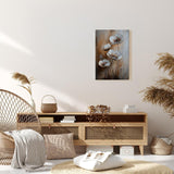 Paul Sinus 60x90cm Wandbild Eleganz der Blüten in Beige Braun – Exklusives Highlight mit floraler Kunst Blume