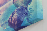 Sinus Art Wandbild 120x80cm Bergsee mit kleinen Inseln und sanfter Lichtstimmung – romantisch und naturverbunden
