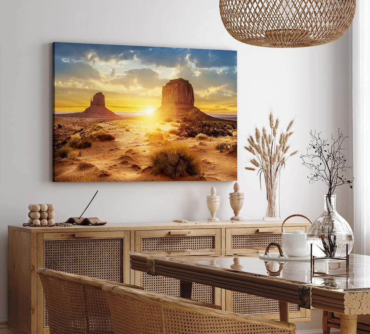 Wandbild 120x80cm Arizona USA Sonnenuntergang Three Sisters Valley Drive