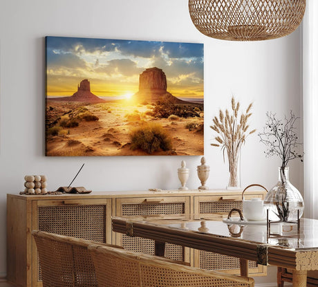 Wandbild 120x80cm Arizona USA Sonnenuntergang Three Sisters Valley Drive