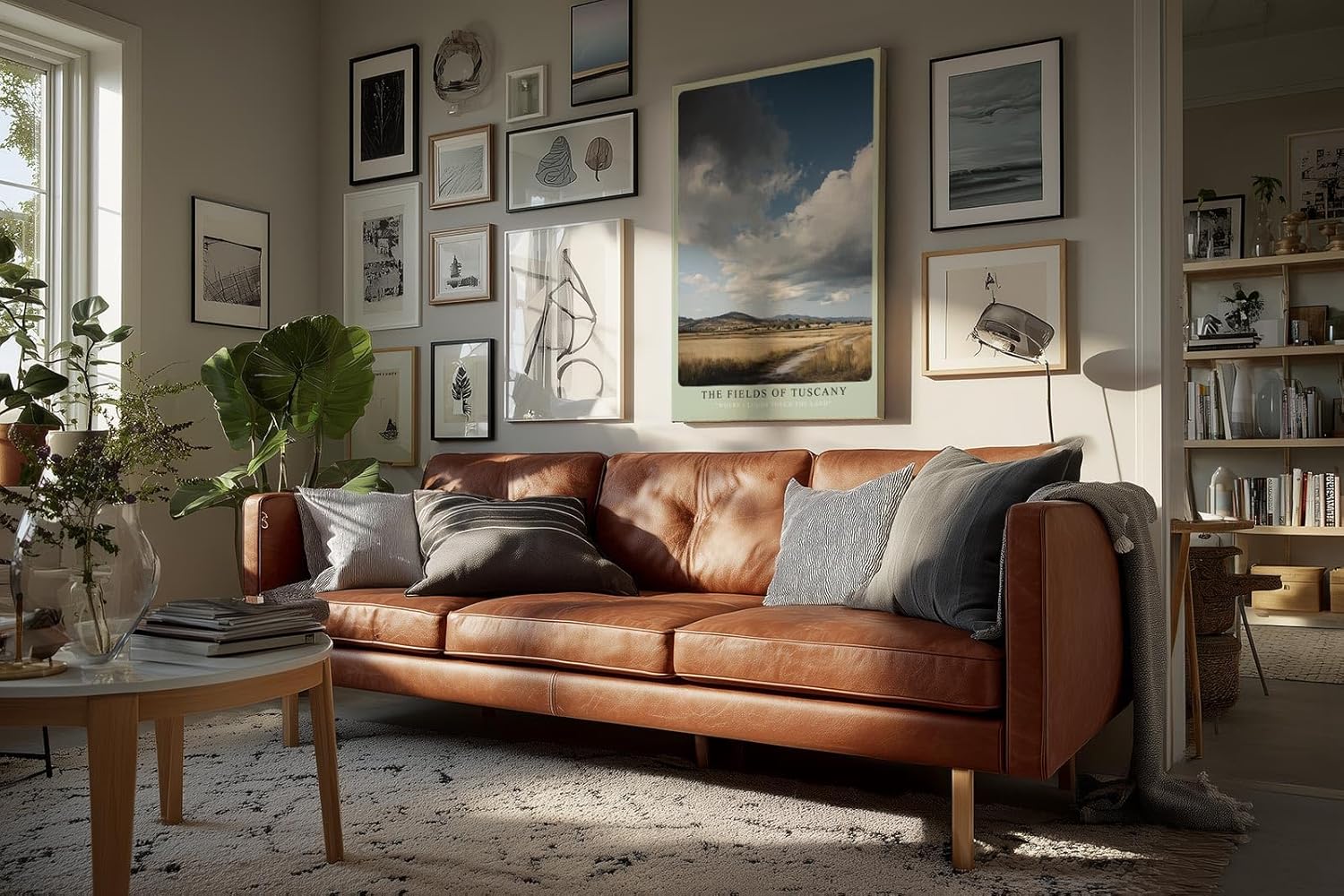 Paul Sinus Wandbild in 40x60cm toskanische Felder unter imposantem Himmel – mediterranes Landschaftsmotiv für warme Wohnakzente