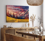 Paul Sinus Wandbild 120x80cm Alpenlandschaft Berge Gebirge Schneegipfel Wiese