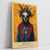 Paul Sinus Leinwandbild 80x120cm Día de los Muertos rituell mystisch kunstvolle Wandkunst kraftvoll faszinierend detailreich farbenfroh symbolisch