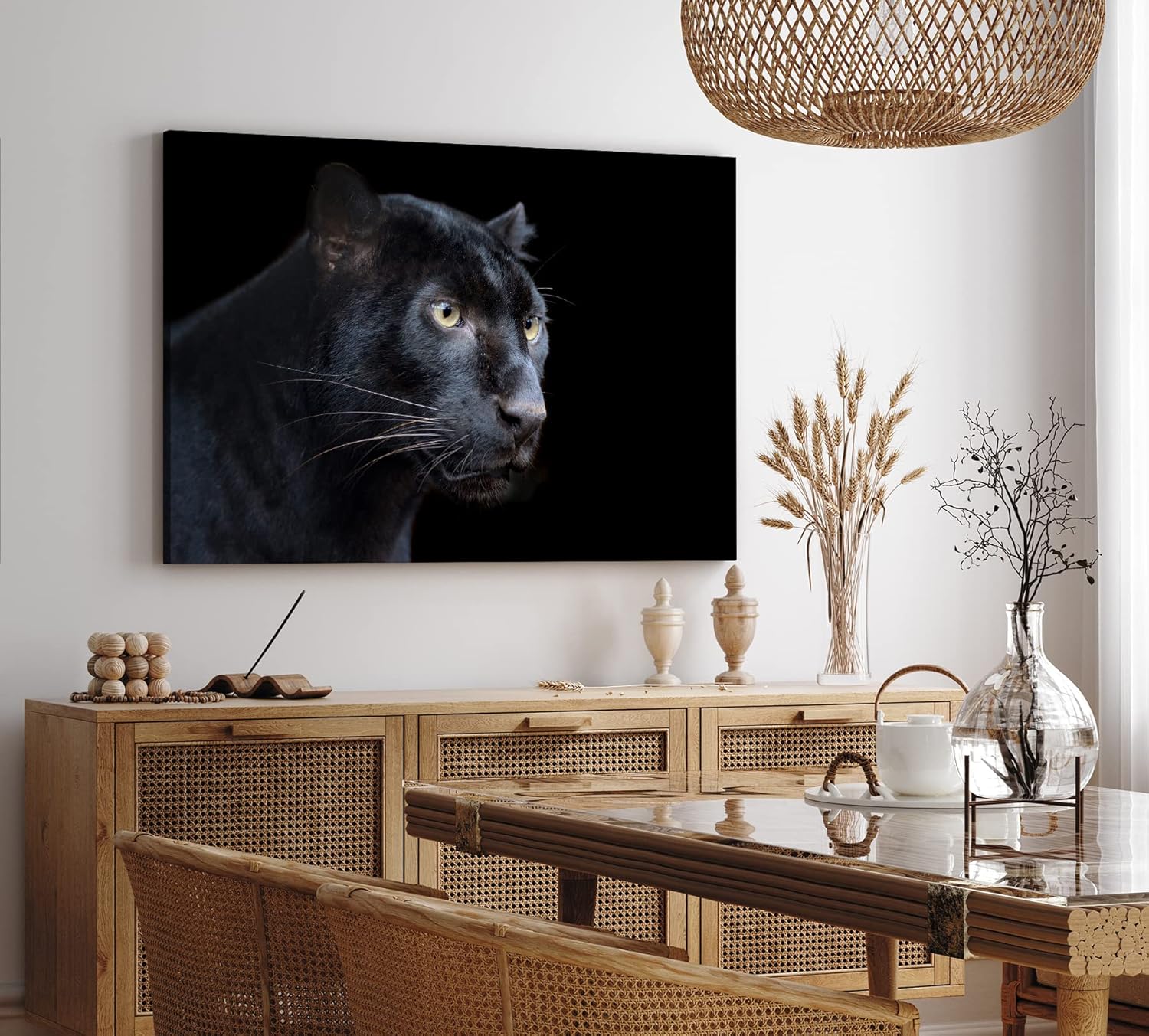 Paul Sinus Wandbild 120x80cm Schwarzen Panther Schwarz Raubkatze Leopard Jaguar
