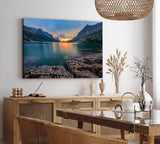 Paul Sinus Wandbild 120x80cm Saint Mary Lake Berge Bergsee See Sonnenuntergang