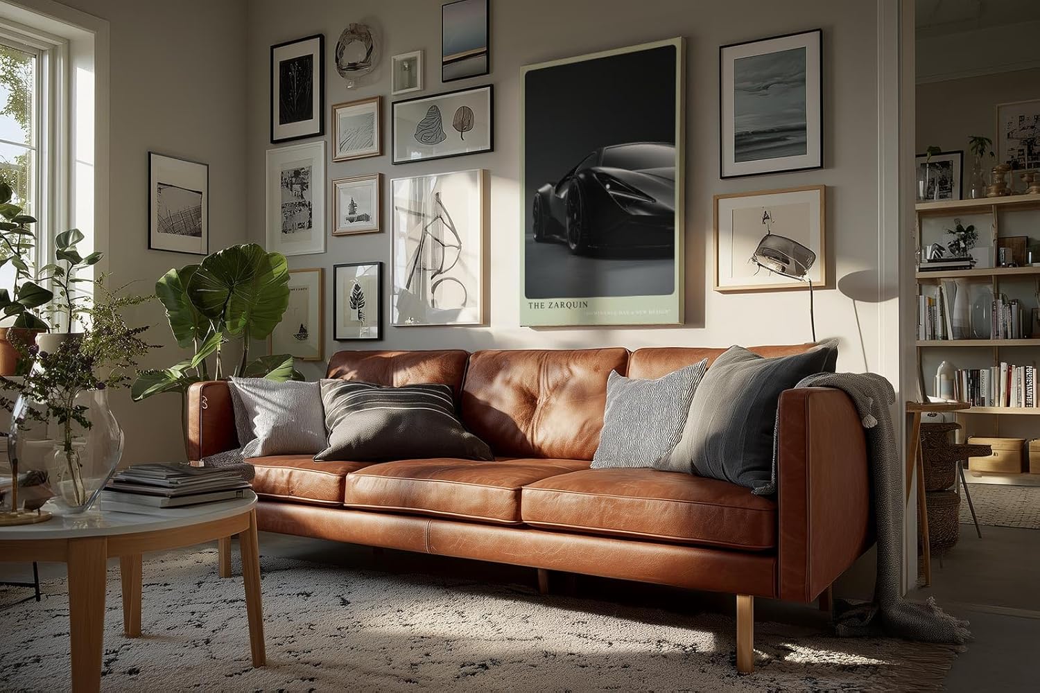 Paul Sinus Wandbild in 40x60cm The Zarquin – Futuristisches Supersportwagen-Design in tiefschwarzer Lackierung vor dunklem Hintergrund