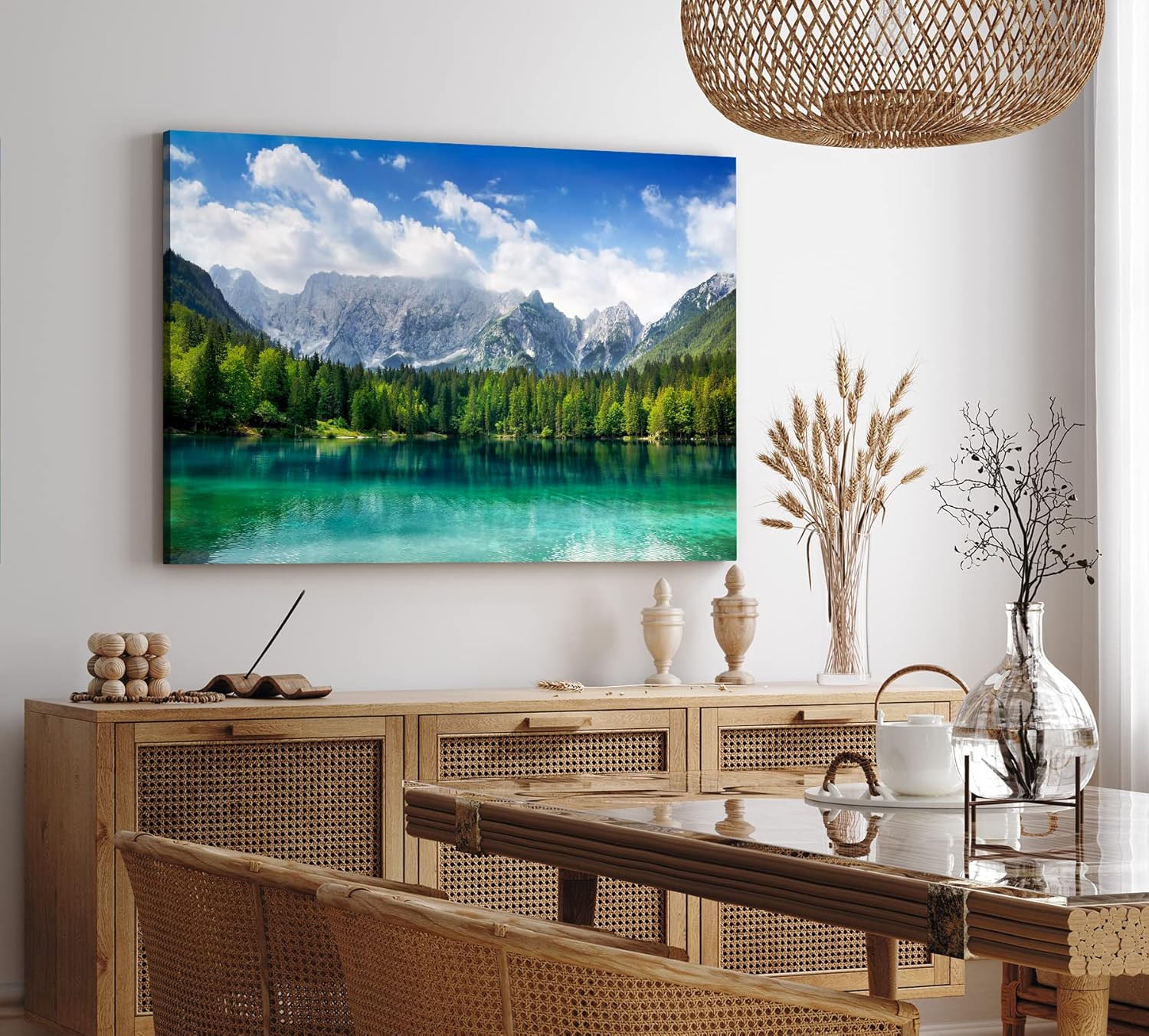 Paul Sinus Wandbild 120x80cm Alpensee See Bergsee Berge Wald Natur