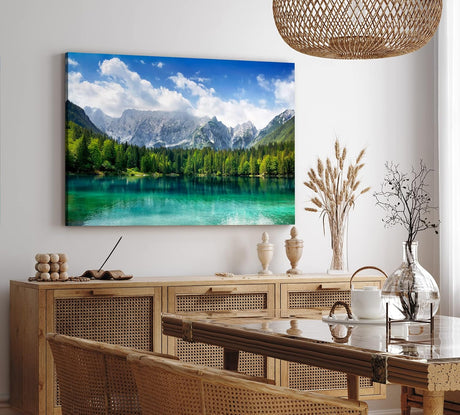 Paul Sinus Wandbild 120x80cm Alpensee See Bergsee Berge Wald Natur