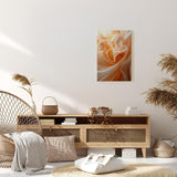 Paul Sinus 60x90cm Wandbild Fließende Blütenseide in Apricot – Sinnliche Wandkunst mit floraler Tiefe Blume