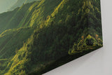 Sinus Art Wandbild 120x80cm Sanftes Hügelland mit Lichtstimmung für beruhigende und naturnahe Raumwirkung
