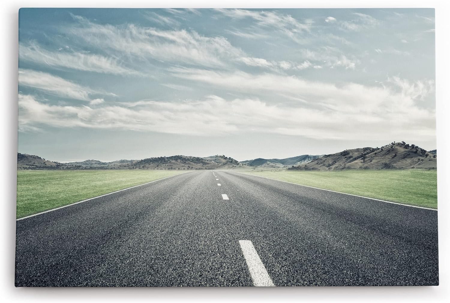 Paul Sinus Wandbild 120x80cm Straße Berge Landschaft Horizont Himmel Kunstvoll