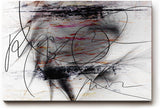 Sinus Art Wandbild 120x80cm Geschwungene schwarze Linien auf weißem Grund mit Farbverläufen und Textur