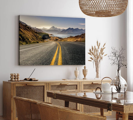 Paul Sinus Wandbild 120x80cm Lake Pukaki Neuseeland Straße Berge See Gebirge