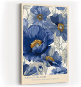 Paul Sinus Wandbild in 40x60cm Indigo Bloom Blaue Mohnblüten Illustration in Struktur und Bewegung