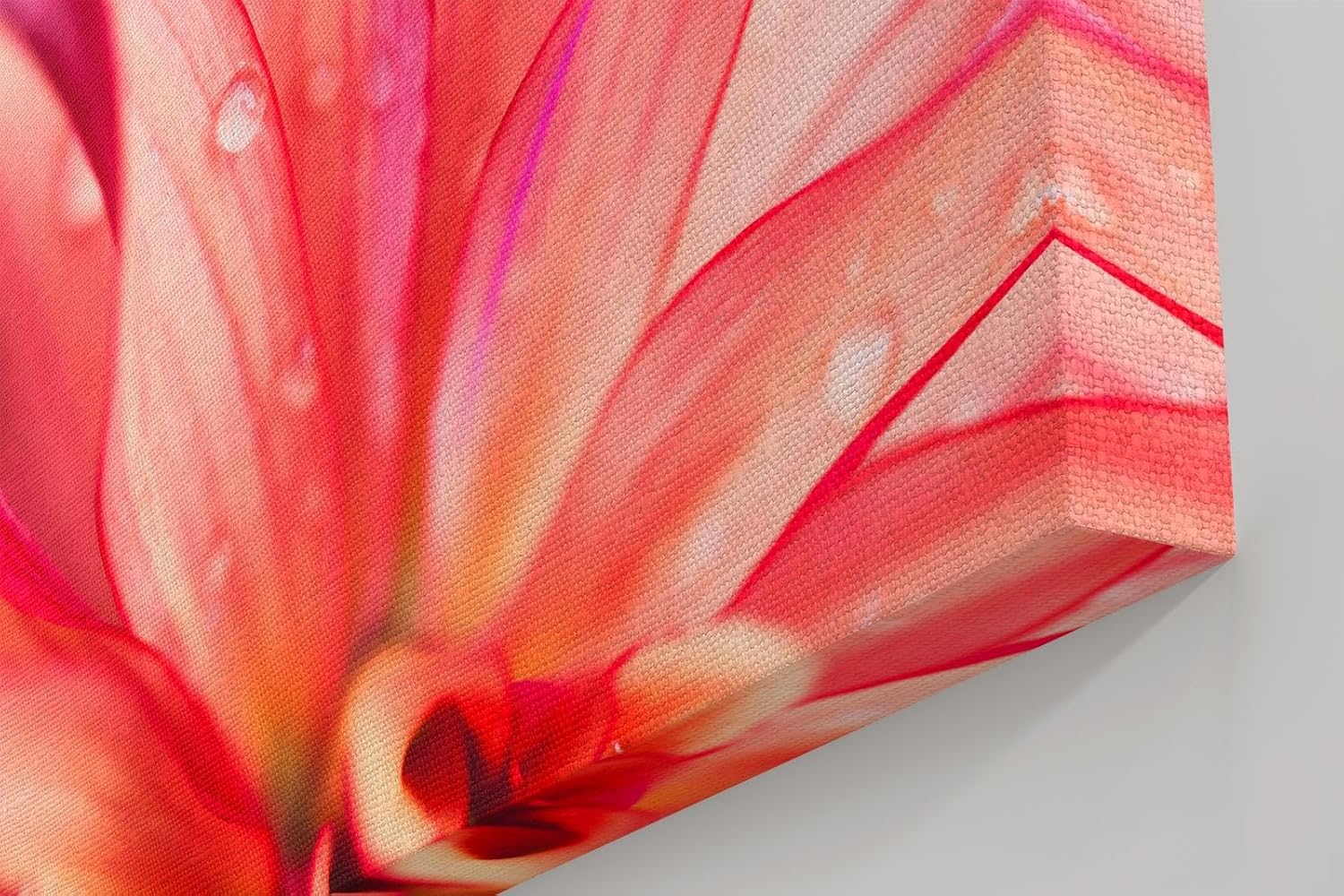 Sinus Art Wandbild 120x80cm Blüte in Pink mit Tautropfen – faszinierende Struktur und frische Ästhetik