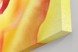 Sinus Art Wandbild 120x80cm Wassertropfen auf rotem Blütenrand – poetisches Motiv mit emotionaler Tiefe