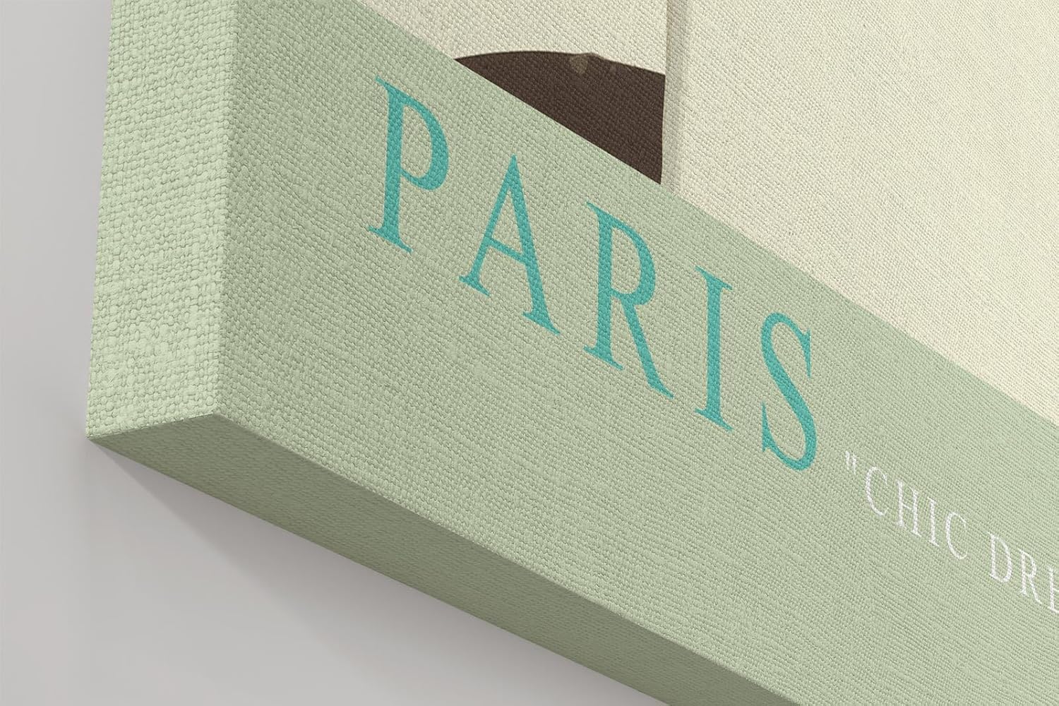 Paul Sinus Wandbild in 40x60cm Paris – elegante Frau in Weiß vor dem Eiffelturm im Retro-Stil