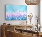 Paul Sinus Wandbild 120x80cm Schmetterling Wiese Blau Frühling Sommerwiese Fotokunst