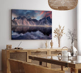 Paul Sinus Wandbild 120x80cm Klifatindur Island Berg schwarzer Strand isländische Landschaft