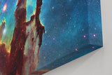 Sinus Art Wandbild 120x80cm Bekanntes NASA-Motiv der Säulen der Schöpfung in farbgewaltiger Sternenlandschaft