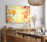 Paul Sinus Wandbild 120x80cm Eichenblatt Blatt Herbst Herbstblätter Baum Sonnenschein