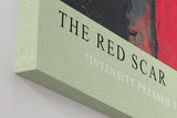 Paul Sinus Wandbild in 40x60cm The Red Scar – Abstraktes Kunstwerk mit intensivem rotem Streifen auf dunklem Grund