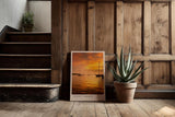 Paul Sinus Kunstdruck 40x60cm Sunset Harbor – Segelboote bei Sonnenuntergang im goldenen Abendlicht auf ruhigem Wasser