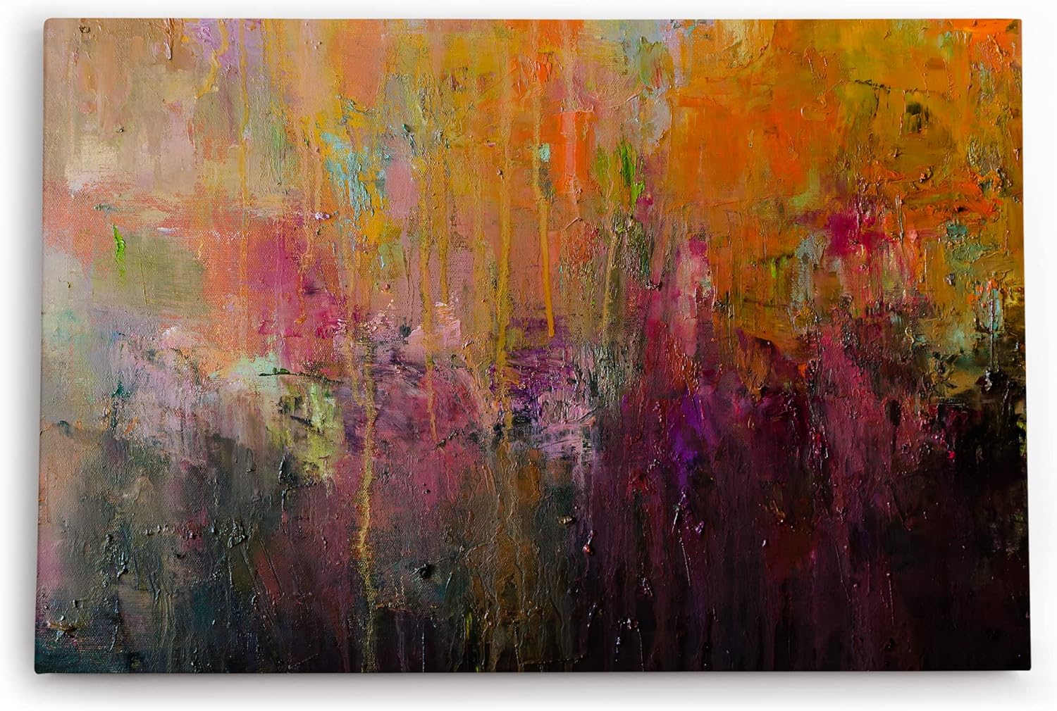 Paul Sinus Wandbild 120x80cm Farben auf Leinwand Abstrakte Struktur Textur Modern