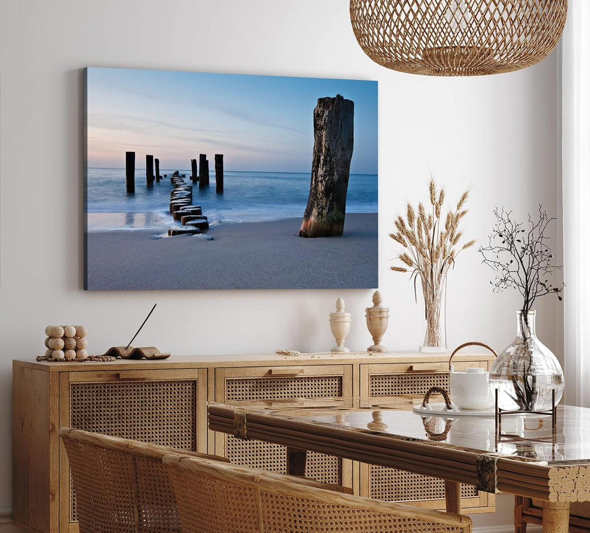 Paul Sinus Wandbild 120x80cm Meer Strand Horizont Harmonie Fotokunst Holzsteg