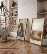 Paul Sinus Leinwandbild 60x90cm Toskana Idylle – Weite mediterrane Landschaft mit goldenem Licht und warmen Erdtönen