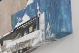 Sinus Art Wandbild 120x80cm Collage aus Porträts, Symbolen und grafischen Flächen in Blau, Grau und Beige