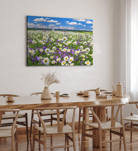 Paul Sinus Wandbild 120x80cm Gänseblümchen Blumenwiese Wiese Sommer Wildblumen