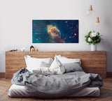 Astronomischer Nebel ca. 130x70cm Wandbild inklusive Schattenfugenrahmen weiss - Panorama Leinwand Bild XXL Format Wandbilder Wohnzimmer Wohnung Deko Kunstdrucke