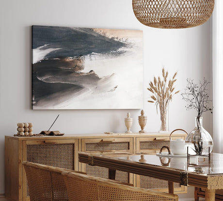 Paul Sinus Wandbild 120x80cm Kunstvolle Pinselstriche Grau Schwarz Abstrakt