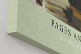 Paul Sinus Wandbild in 40x60cm Pages and Peace – Meditatives Porträt einer jungen Frau, sitzend auf Bücherstapeln im Schneidersitz und lesend, zeitgenössische Bilder in harmonischer Farbgebung