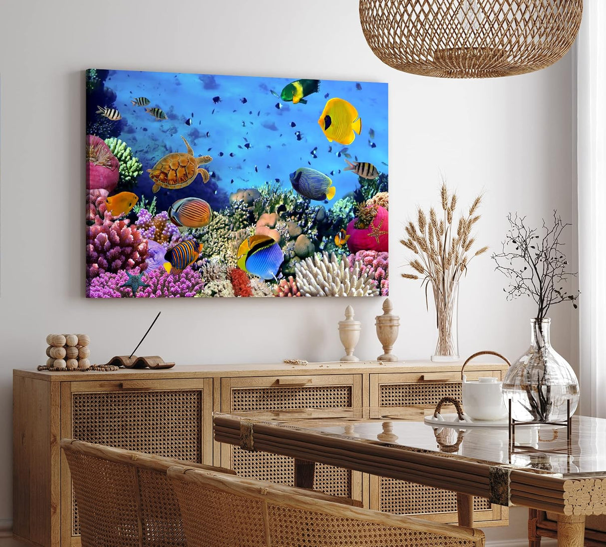 Paul Sinus Wandbild 120x80cm Unterwasserwelt Korallen Fische Meer Farbenfroh