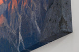 Sinus Art Wandbild 120x80cm Spektakuläre Felsformationen der Dolomiten im rötlichen Licht der untergehenden Sonne