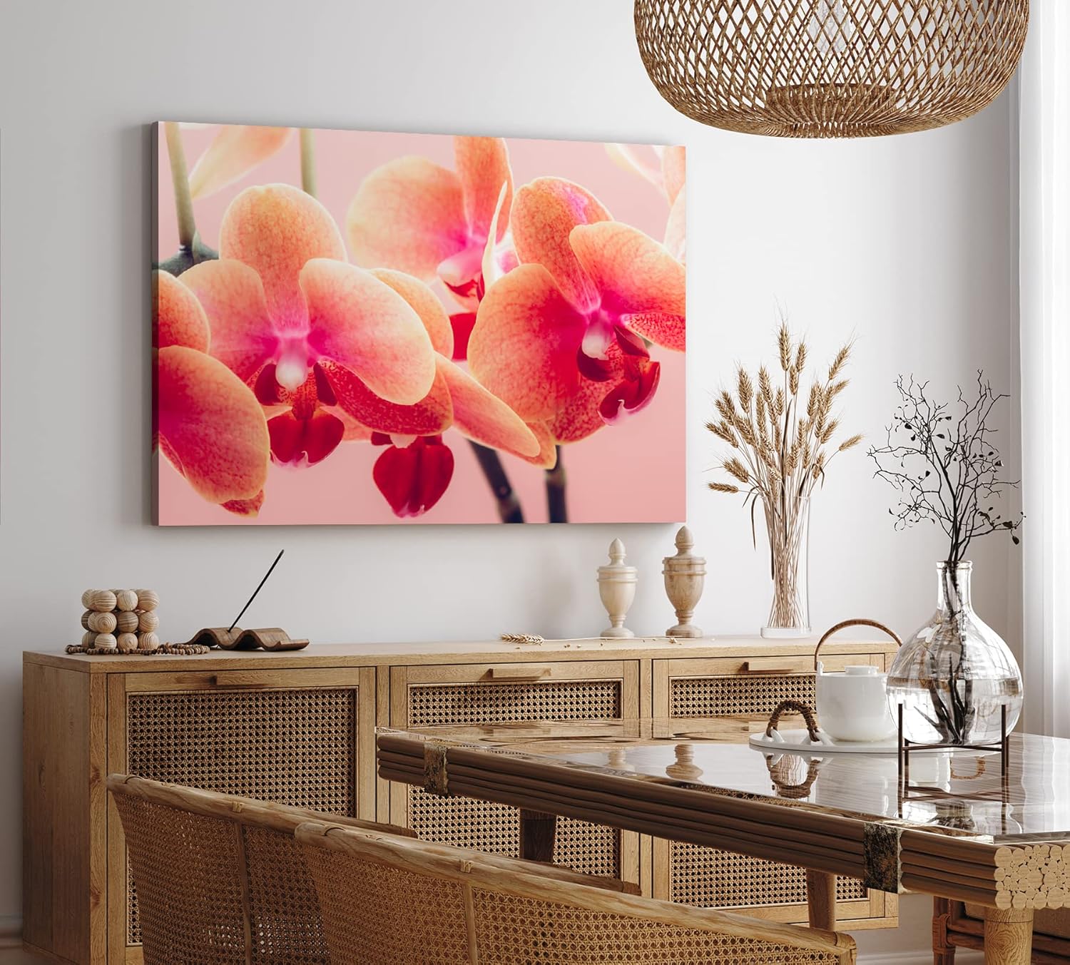 Paul Sinus Wandbild 120x80cm Orchideen Blumen rosa Blüten Kunstvoll Fotokunst