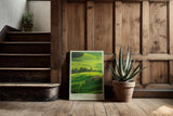 Paul Sinus Kunstdruck 40x60cm Tuscany Italien goldgrüne Hügellandschaft mit Bauernhaus und Zypressen im Licht