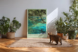 Paul Sinus Kunstdruck 40x60cm Forest Reflection Baumspiegelung im klaren Wasser mit türkisgrünem Schimmer