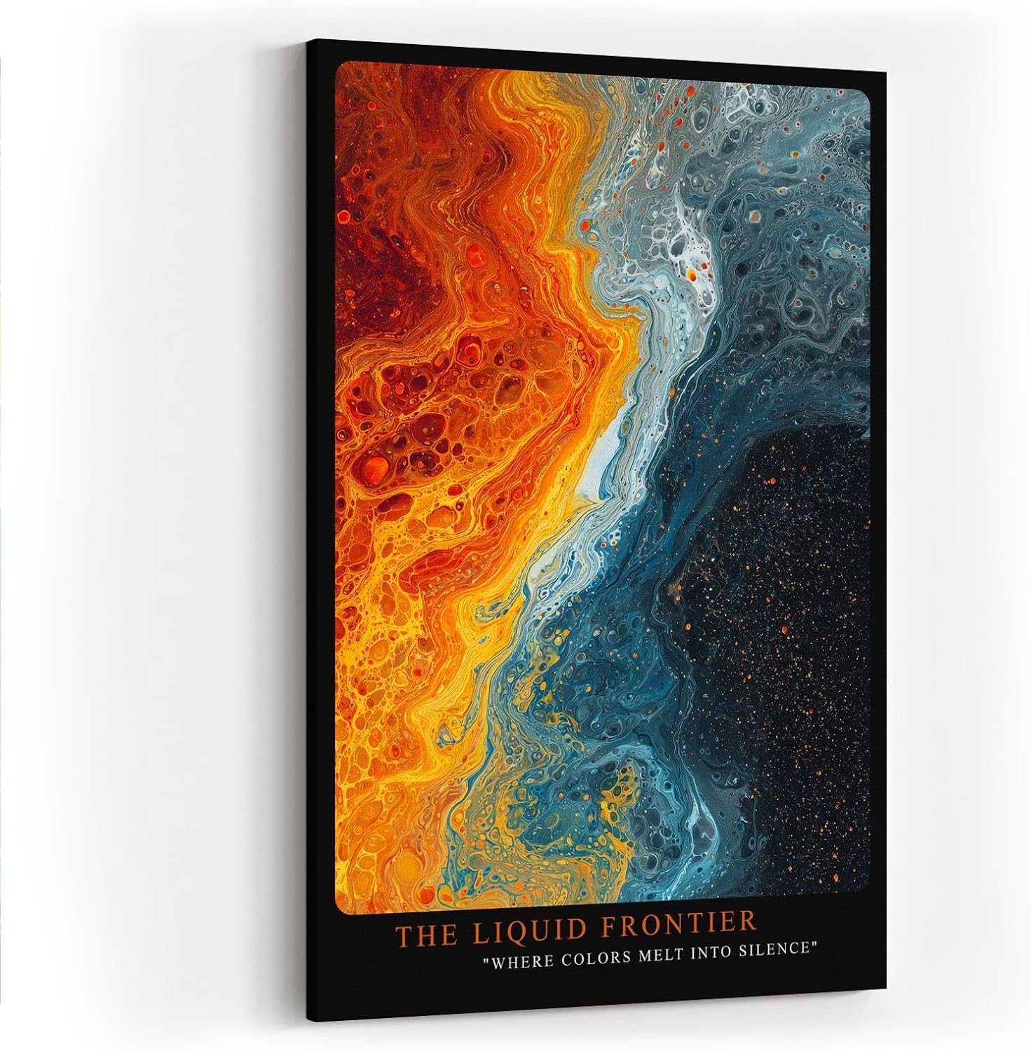 Paul Sinus Wandbild in 40x60cm The Liquid Frontier in kräftigen Blau-, Grauund Orangetönen mit fließendem Farbverlauf für stilvolle Raumakzente