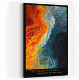 Paul Sinus Wandbild in 40x60cm The Liquid Frontier in kräftigen Blau-, Grauund Orangetönen mit fließendem Farbverlauf für stilvolle Raumakzente