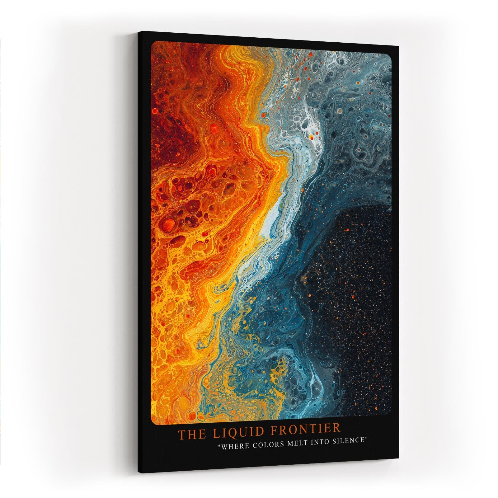 Paul Sinus Wandbild in 40x60cm The Liquid Frontier in kräftigen Blau-, Grauund Orangetönen mit fließendem Farbverlauf für stilvolle Raumakzente