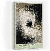 Paul Sinus Wandbild in 40x60cm The Quiet Vortex – Abstrakte Wirbelkomposition in Schwarz, Weiß und Brauntönen mit sanften Übergängen