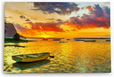 Paul Sinus Wandbild 120x80cm Italien Sonnenuntergang Mittelmeer Fischerboote Abendröte