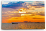 Paul Sinus Wandbild 120x80cm Thailand Meer roter Himmel Sonnenuntergang Schiffe